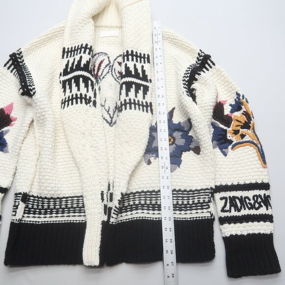 Zadig & Voltaire Ella Embroidered Cardigan Coat M/L - Picture 6 of 12
